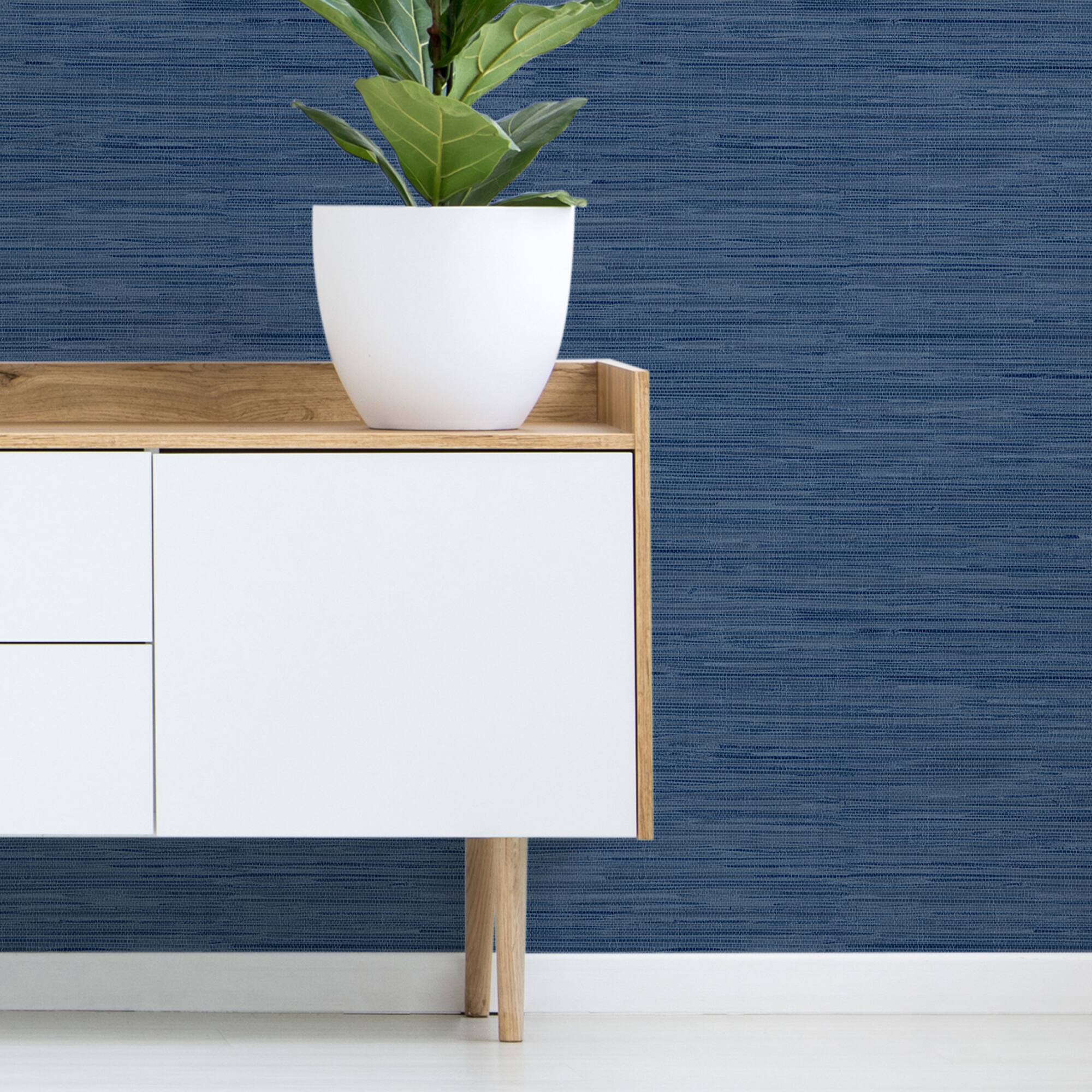 InHome Avery Weave Navy Peel & Stick Wallpaper